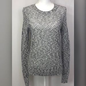 Caslon Long Sleeve Gray/Beige Heather Knit Sweater